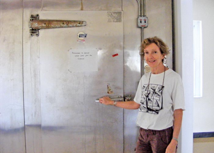In 2011, when the LPRC moved into its home at the Marine Research Station in Gloucester, Director Molly Lutcavage said of the facility’s huge walk-in freezer, “Guts and gonads.  Stomach contents.  That’s what we’ll store in here.  This makes it a real fish lab.”  Gonad analysis was at the heart of the new findings on western Atlantic bluefin spawning age by the Lutcavage team of researchers. (Lorelei Stevens photo)